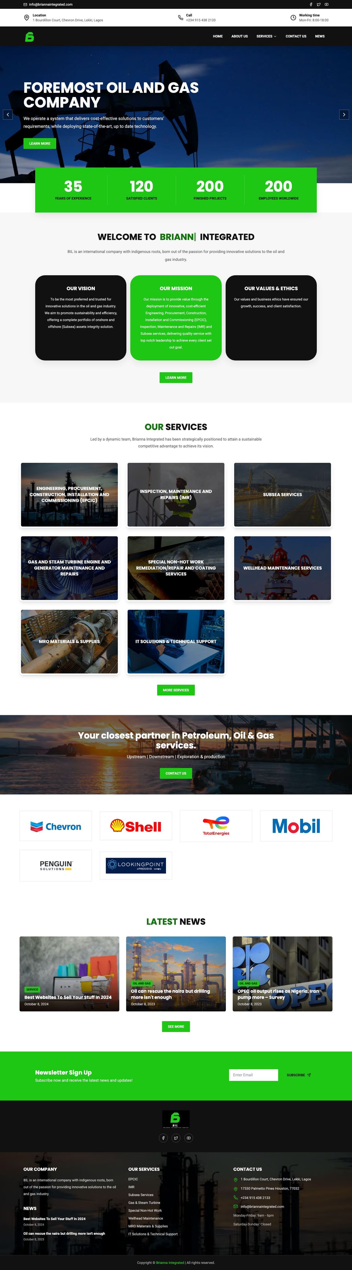 Brianna Integrated full homepage