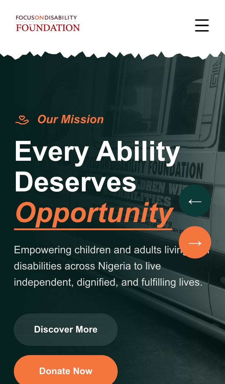 Focus on Disability Foundation on mobile