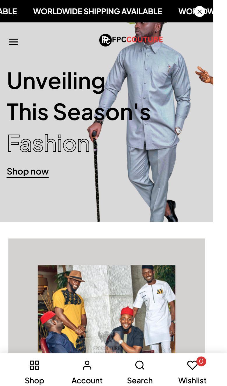 FPC Couture on mobile