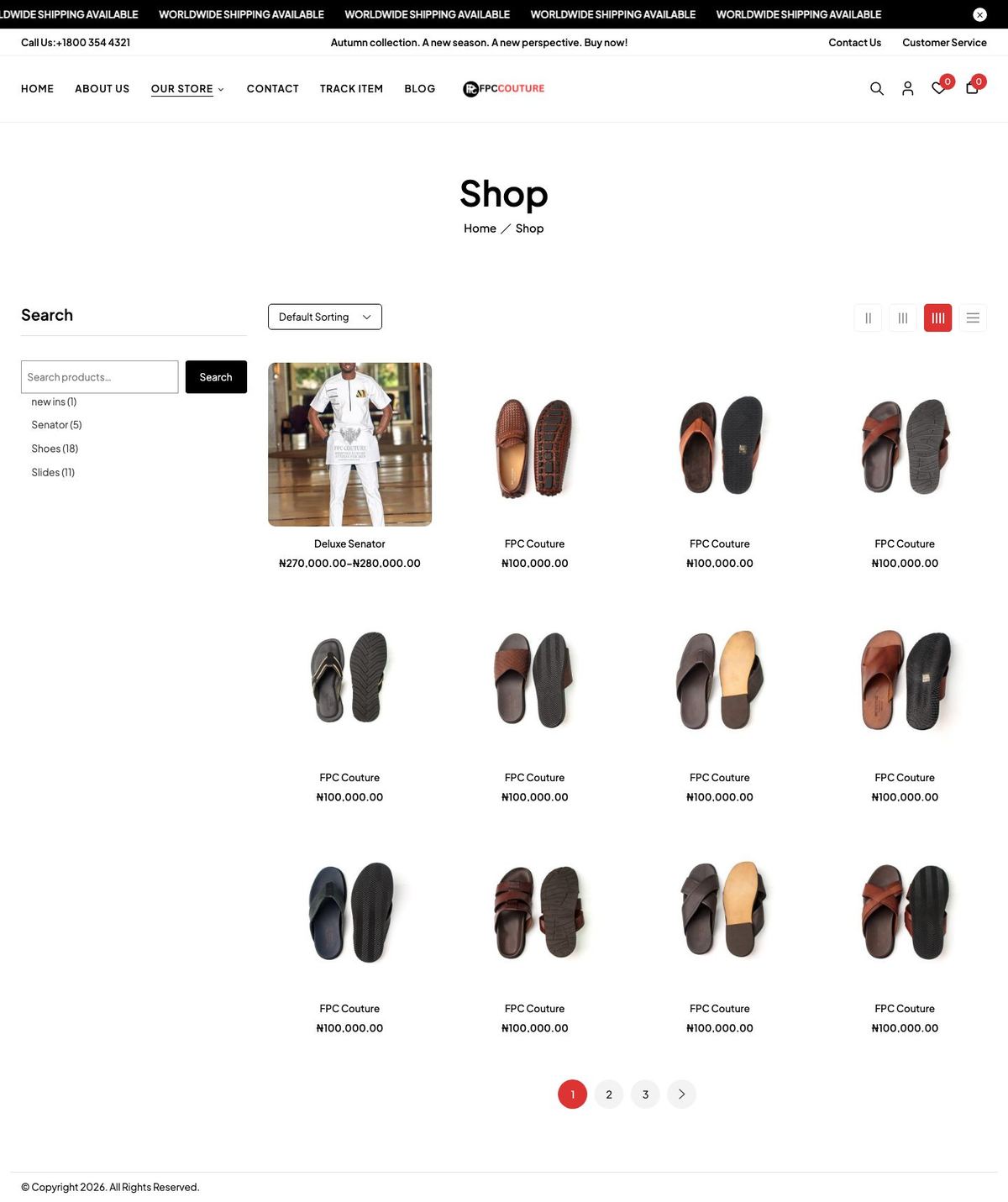 FPC Couture Shop page