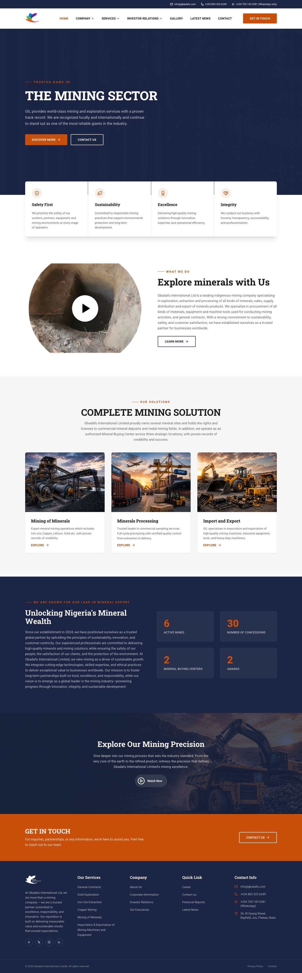 GIL Mining full homepage