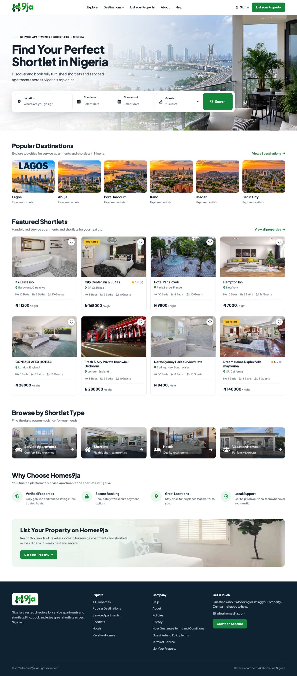 Homes9ja full homepage