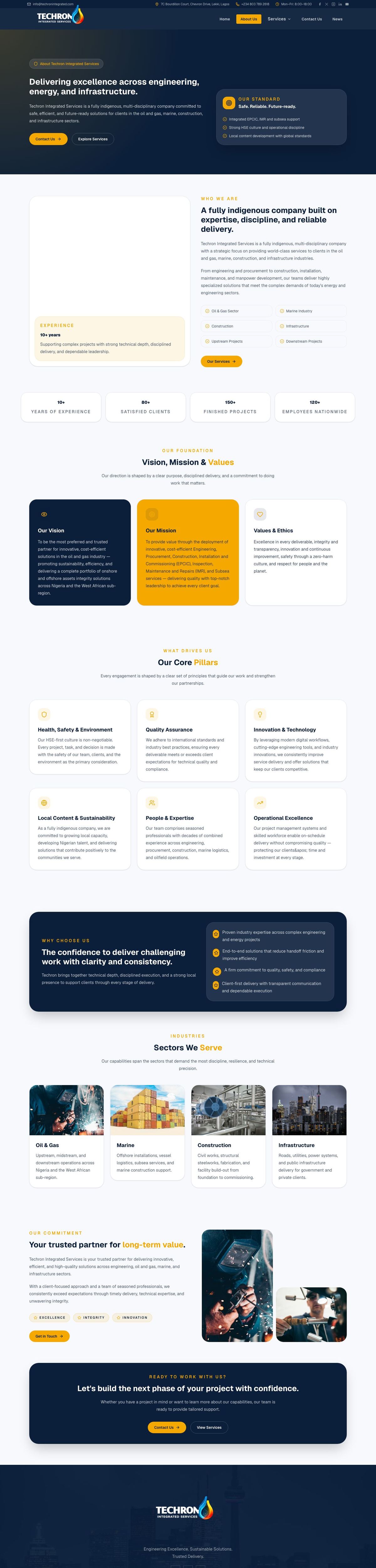 Techron Integrated About Us page